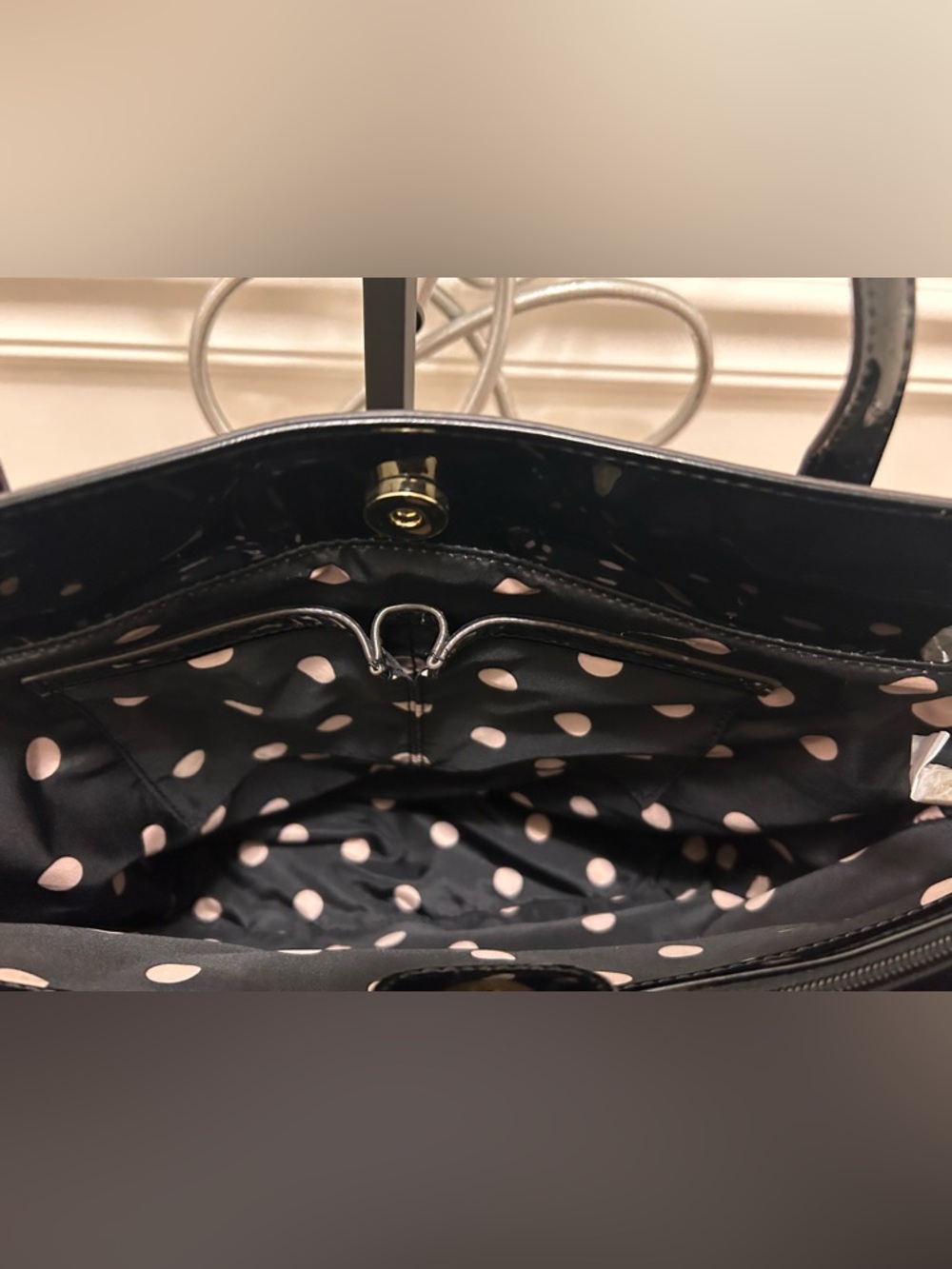 Anne Klein Pink and Black Floral Tote - Picture 8 of 8